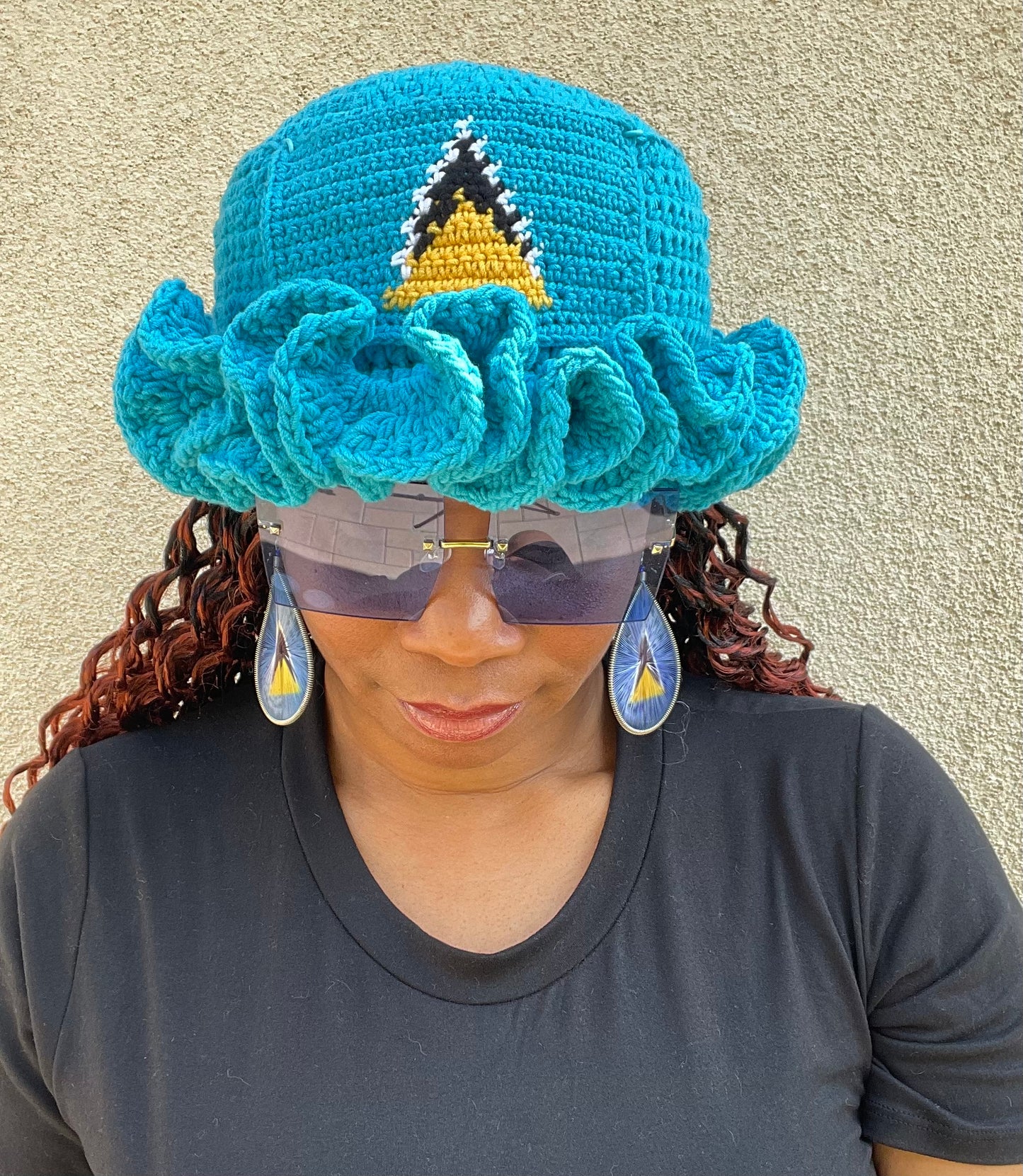 Caribbean Crochet Ruffle Bucket Hat