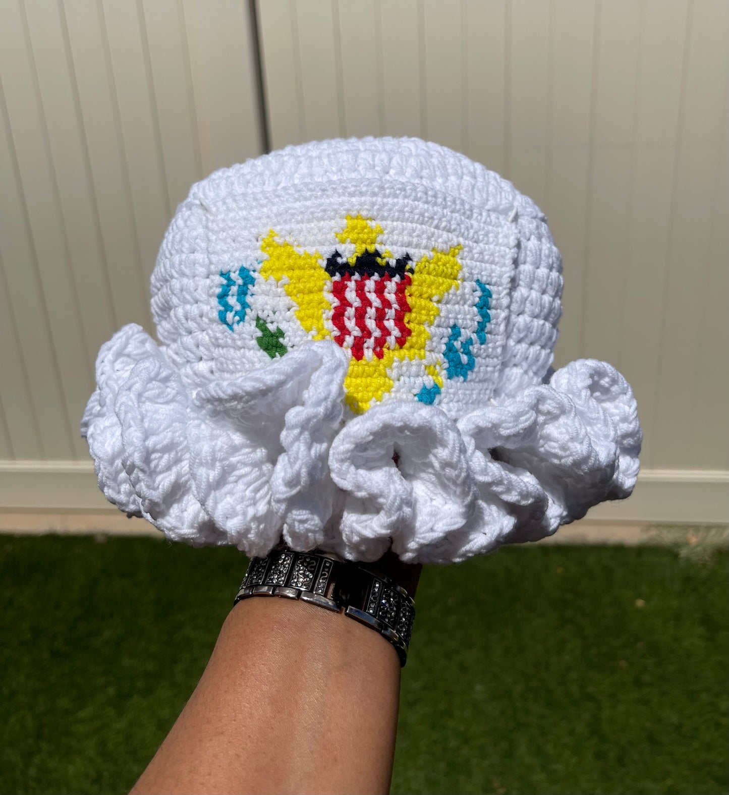 Caribbean Crochet Ruffle Bucket Hat