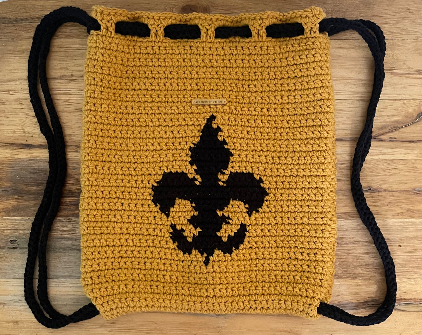 Drawstring Crochet Backpack