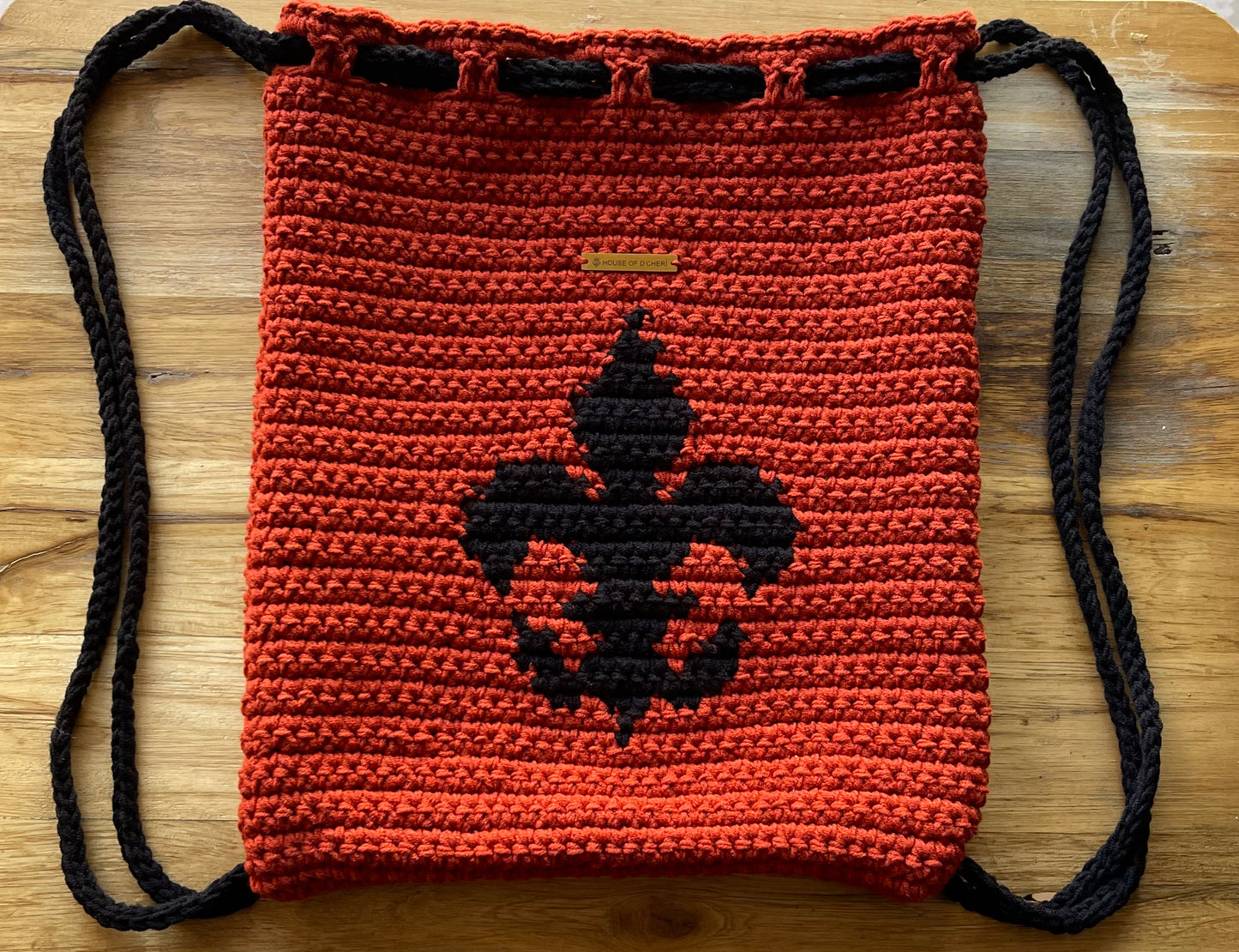 Drawstring Crochet Backpack