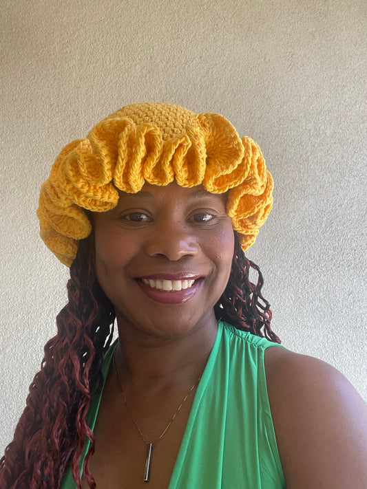 Ruffle Crochet Bucket Hat