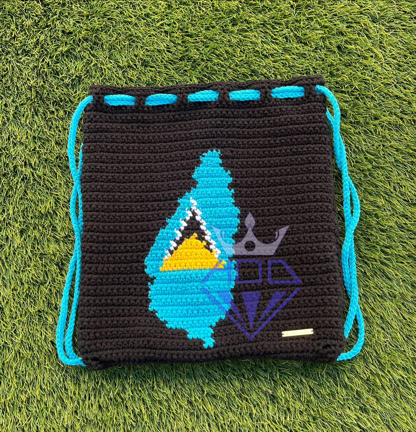 Drawstring Crochet Backpack
