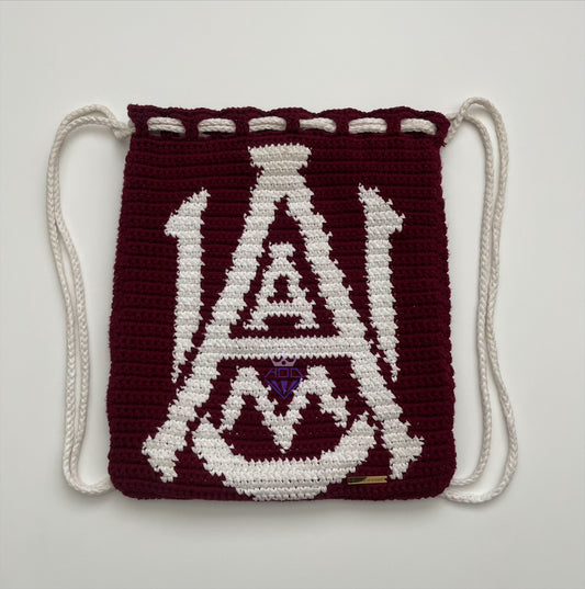 Drawstring Crochet Backpack