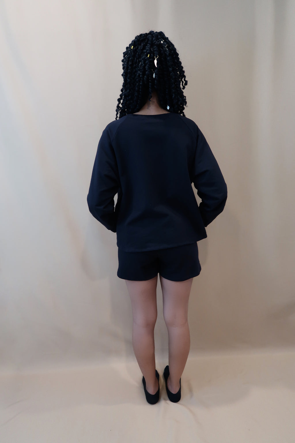 Black Long-Sleeve Short Set